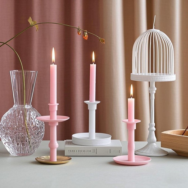 Sihuida 12 Pack 10 inch Pale Pink Taper Candles, Unscented Dripless Smokeless Candlestick Bulk for Home Dinner Wedding Romantic, 7-8 Hours Burn - Image 2